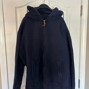 Men's Navy Zip-Up Sweater